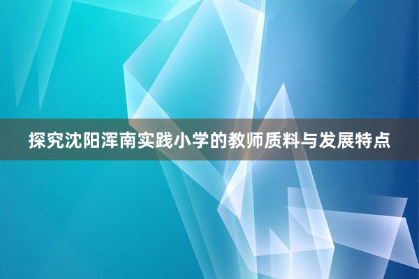 探究沈阳浑南实践小学的教师质料与发展特点